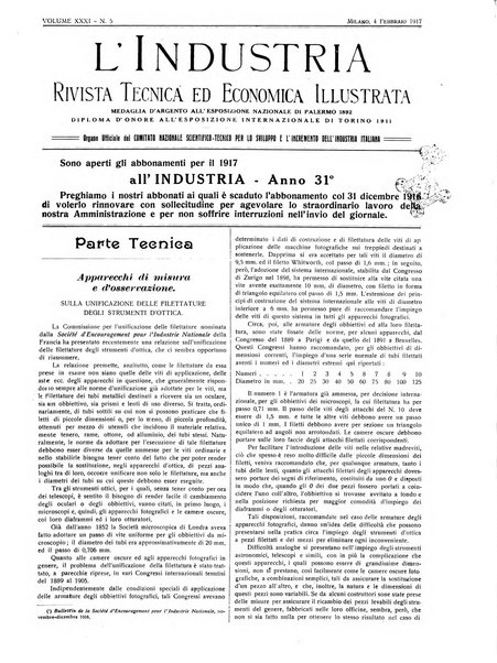 L'industria rivista tecnica ed economica illustrata