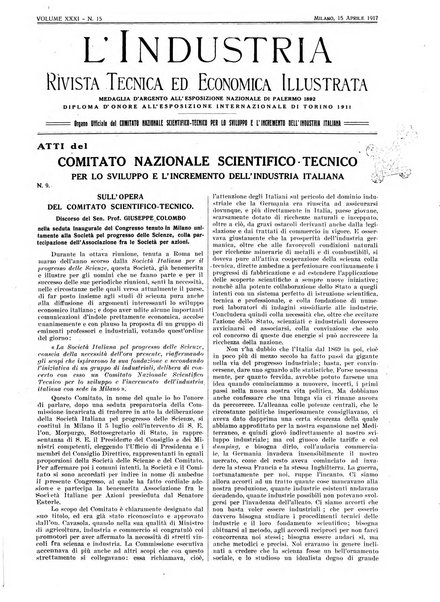 L'industria rivista tecnica ed economica illustrata