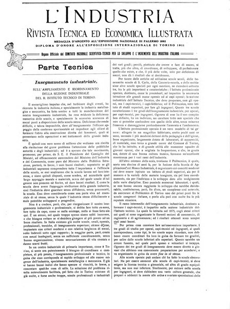 L'industria rivista tecnica ed economica illustrata