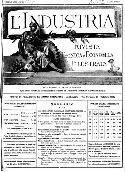 L'industria rivista tecnica ed economica illustrata