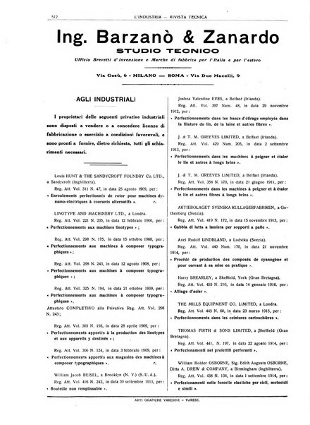 L'industria rivista tecnica ed economica illustrata