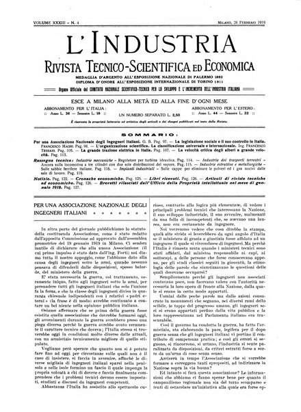 L'industria rivista tecnica ed economica illustrata