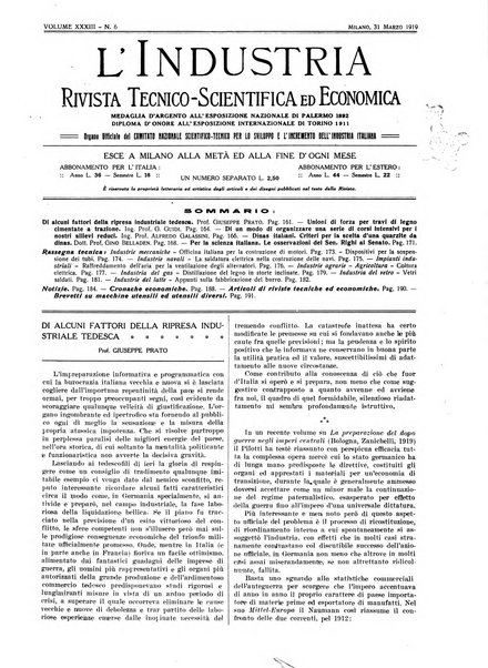 L'industria rivista tecnica ed economica illustrata