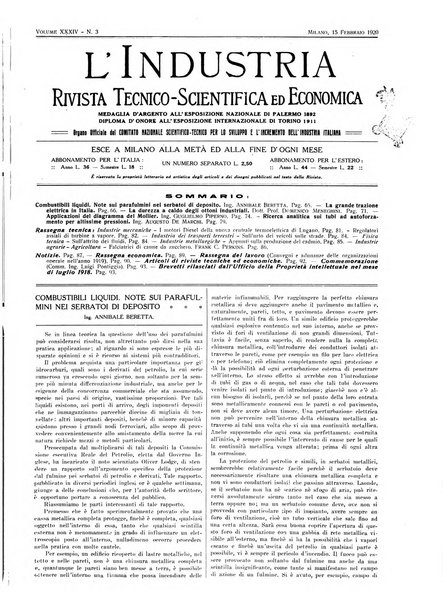 L'industria rivista tecnica ed economica illustrata