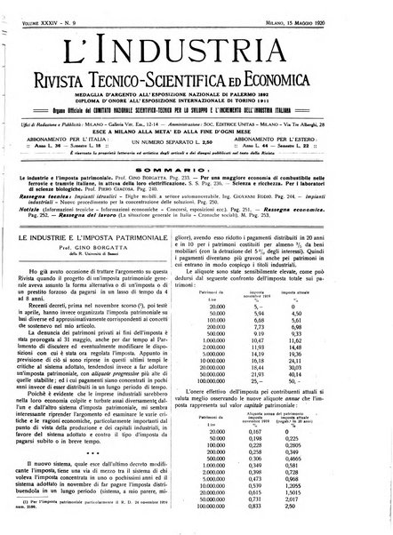 L'industria rivista tecnica ed economica illustrata