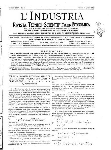 L'industria rivista tecnica ed economica illustrata