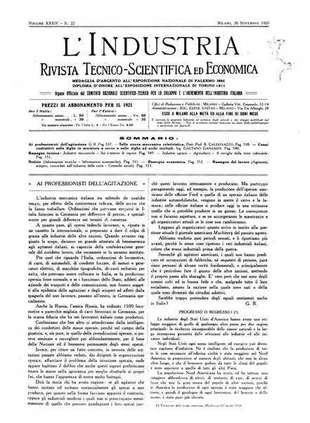 L'industria rivista tecnica ed economica illustrata