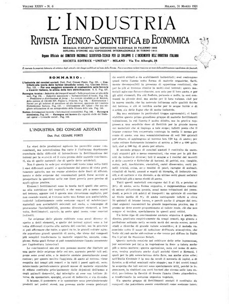 L'industria rivista tecnica ed economica illustrata