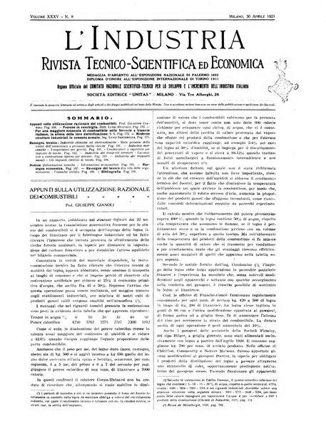 L'industria rivista tecnica ed economica illustrata