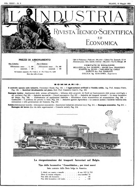 L'industria rivista tecnica ed economica illustrata