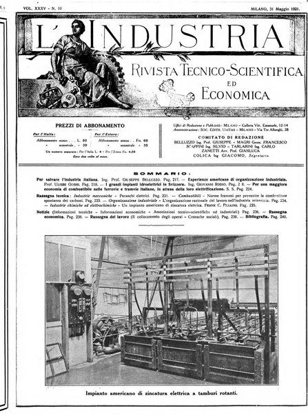 L'industria rivista tecnica ed economica illustrata