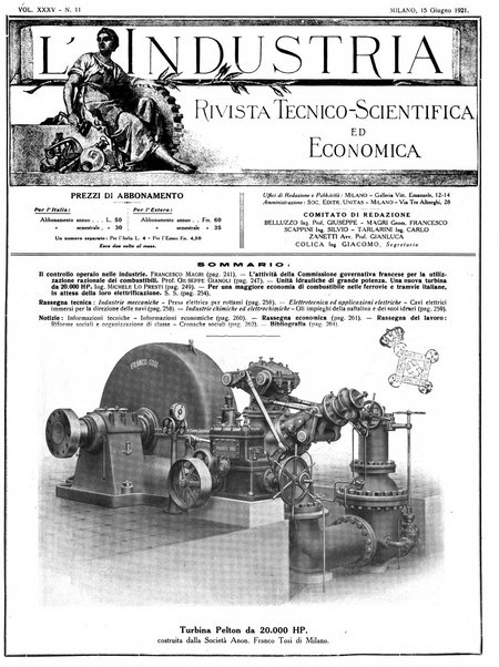 L'industria rivista tecnica ed economica illustrata