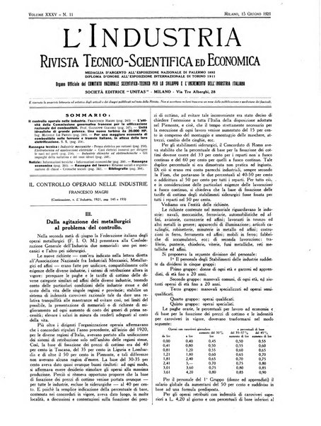 L'industria rivista tecnica ed economica illustrata