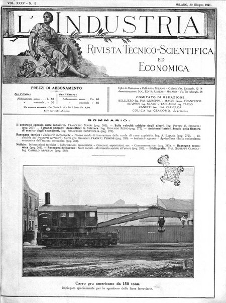 L'industria rivista tecnica ed economica illustrata