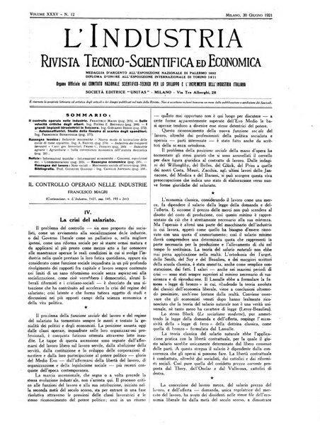 L'industria rivista tecnica ed economica illustrata