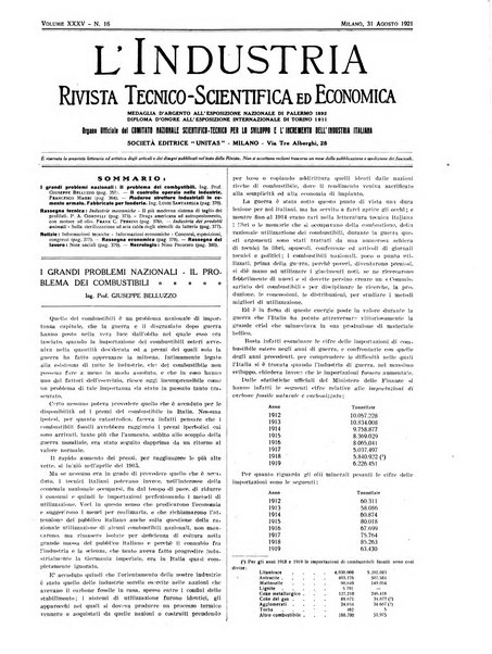 L'industria rivista tecnica ed economica illustrata