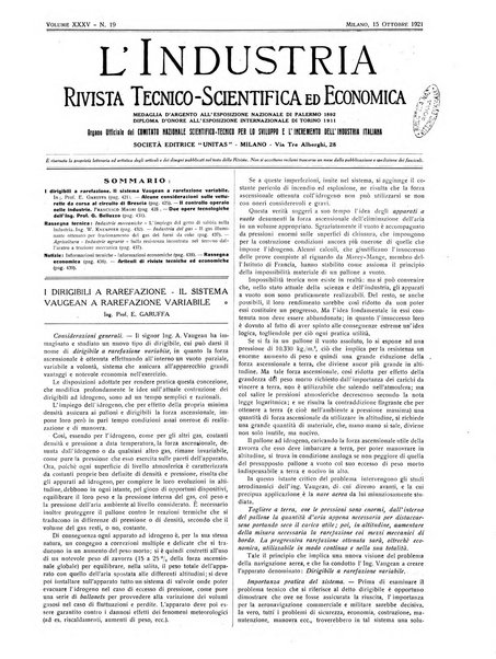 L'industria rivista tecnica ed economica illustrata