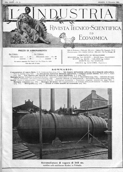 L'industria rivista tecnica ed economica illustrata