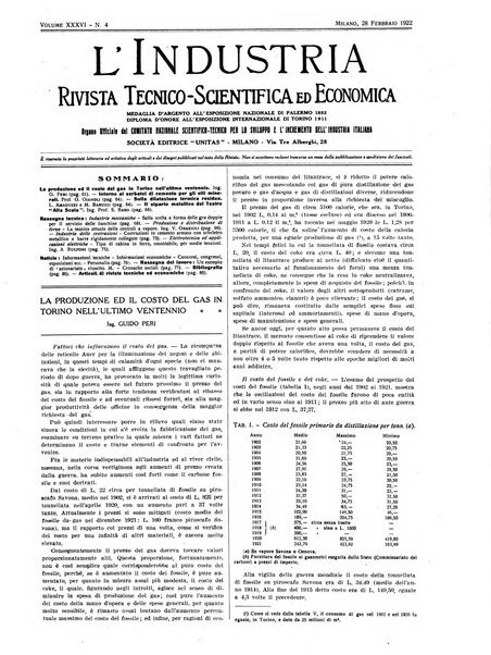 L'industria rivista tecnica ed economica illustrata