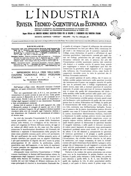 L'industria rivista tecnica ed economica illustrata