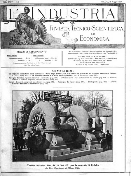 L'industria rivista tecnica ed economica illustrata