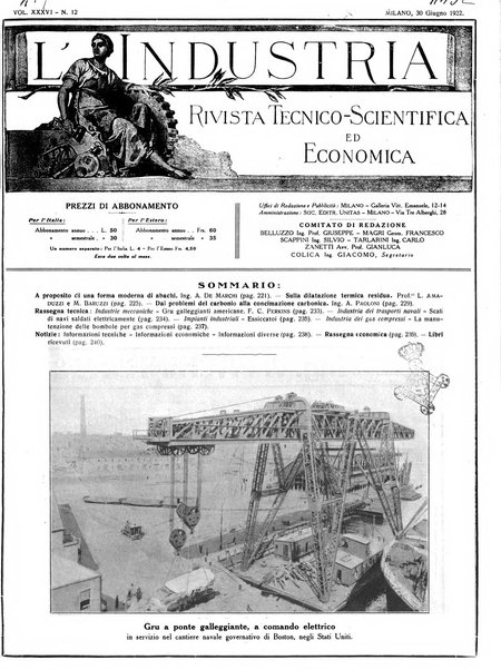 L'industria rivista tecnica ed economica illustrata