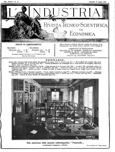 L'industria rivista tecnica ed economica illustrata