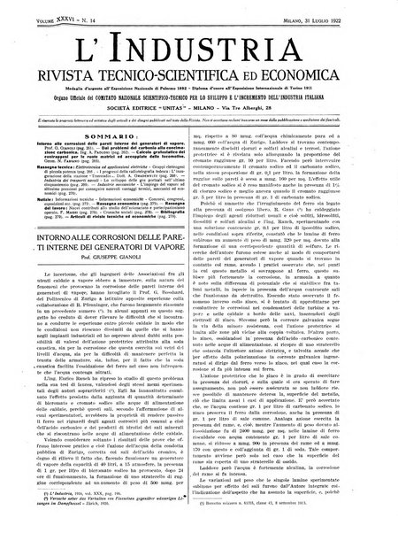 L'industria rivista tecnica ed economica illustrata