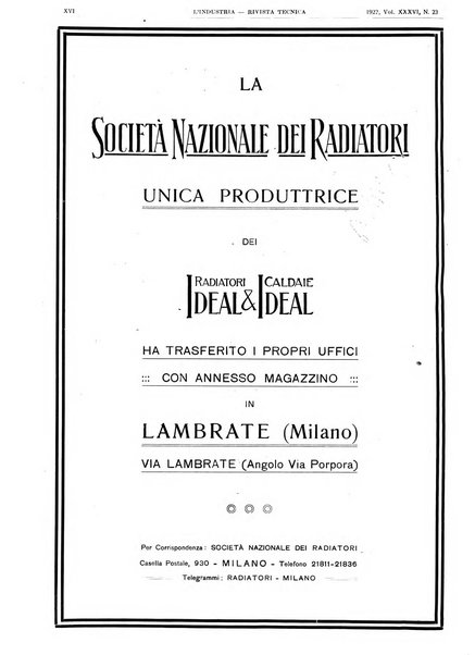 L'industria rivista tecnica ed economica illustrata