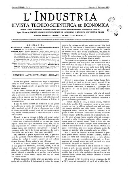 L'industria rivista tecnica ed economica illustrata