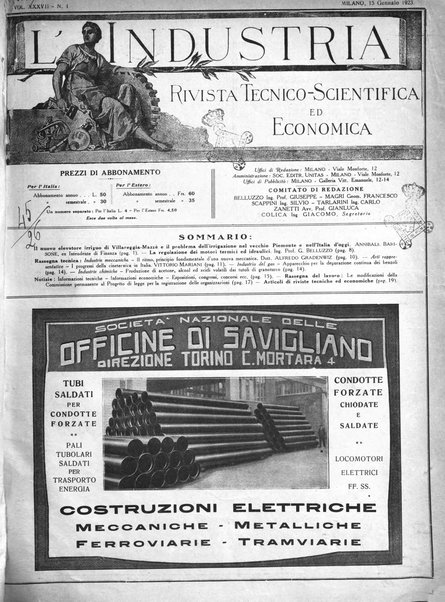 L'industria rivista tecnica ed economica illustrata