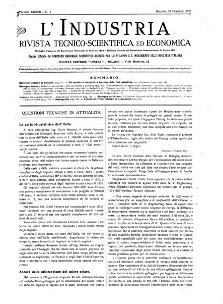 L'industria rivista tecnica ed economica illustrata