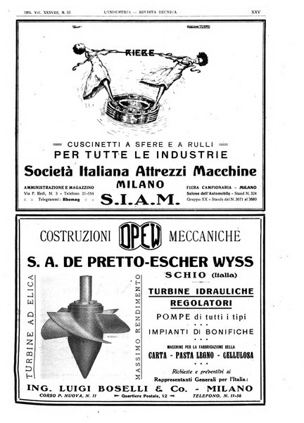 L'industria rivista tecnica ed economica illustrata