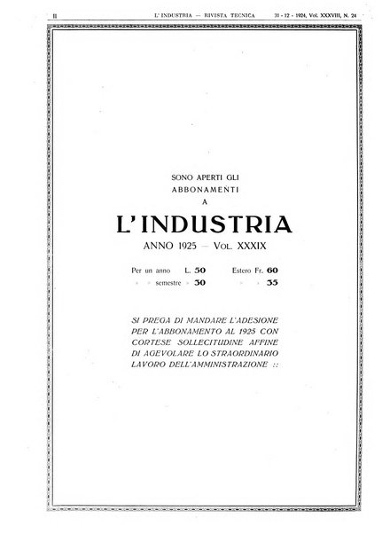 L'industria rivista tecnica ed economica illustrata