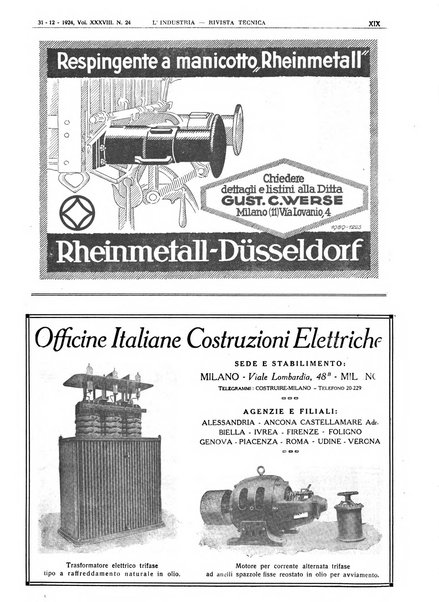 L'industria rivista tecnica ed economica illustrata