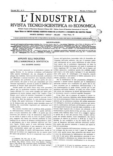 L'industria rivista tecnica ed economica illustrata