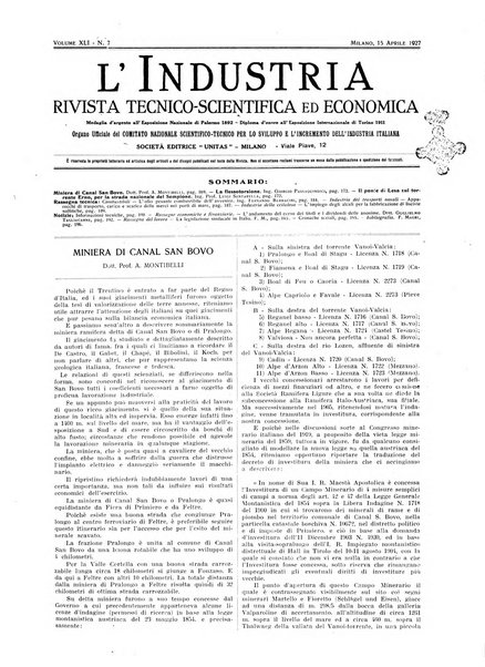 L'industria rivista tecnica ed economica illustrata