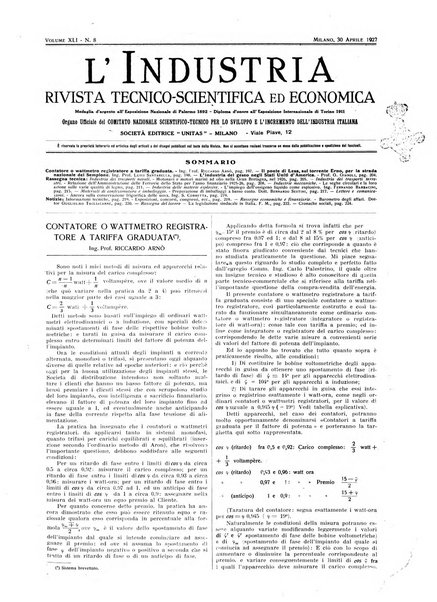 L'industria rivista tecnica ed economica illustrata