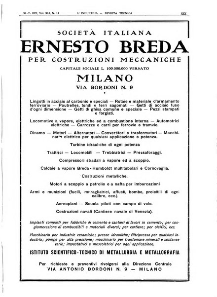 L'industria rivista tecnica ed economica illustrata