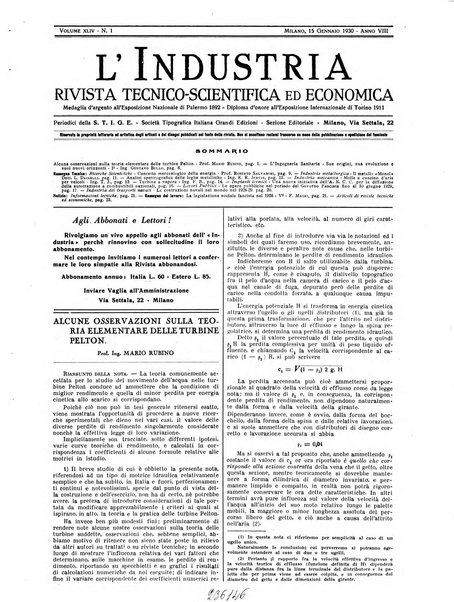 L'industria rivista tecnica ed economica illustrata