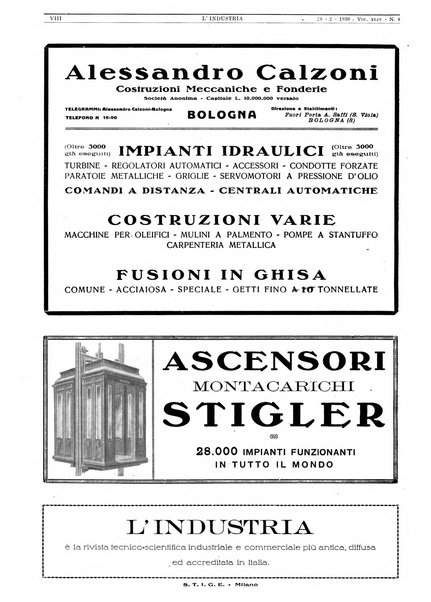 L'industria rivista tecnica ed economica illustrata