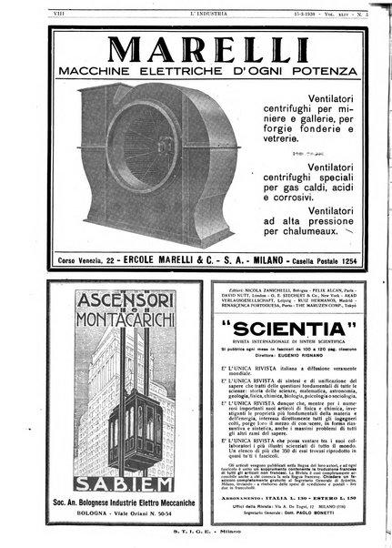 L'industria rivista tecnica ed economica illustrata