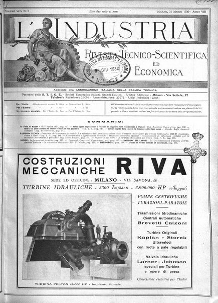 L'industria rivista tecnica ed economica illustrata