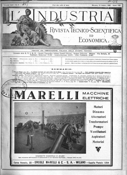 L'industria rivista tecnica ed economica illustrata