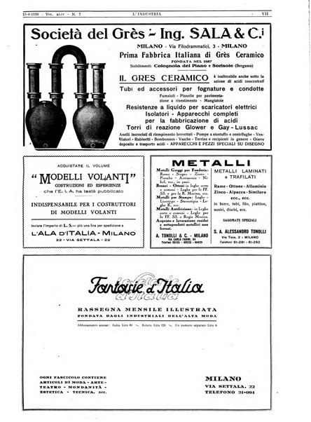 L'industria rivista tecnica ed economica illustrata