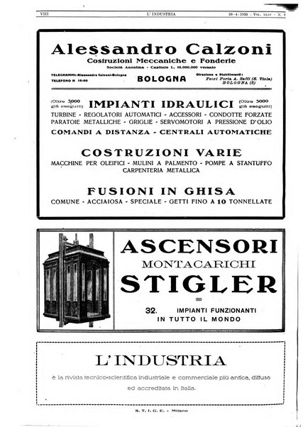 L'industria rivista tecnica ed economica illustrata