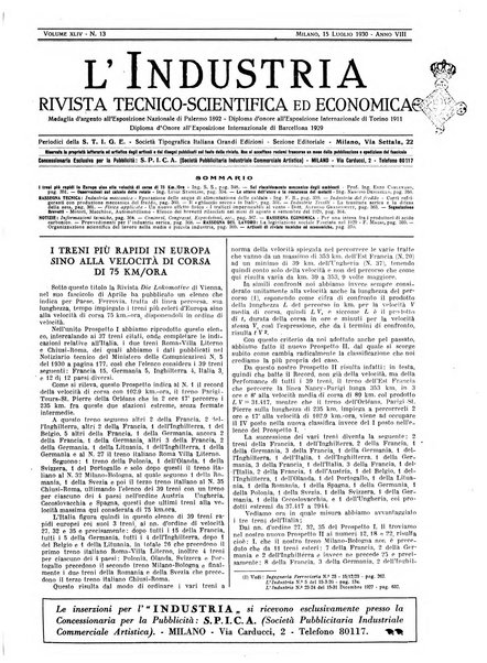 L'industria rivista tecnica ed economica illustrata