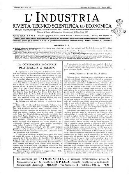 L'industria rivista tecnica ed economica illustrata