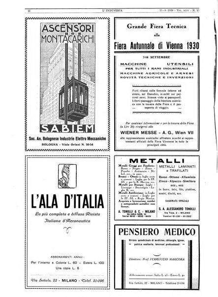 L'industria rivista tecnica ed economica illustrata