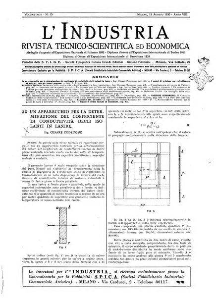 L'industria rivista tecnica ed economica illustrata